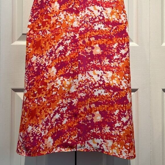 Laundry by Shelli Segal Pink Orange White Print Halter Dress Size 6 - Picture 11 of 14